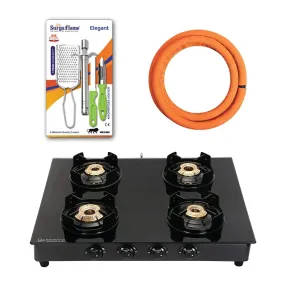 1 SF LPG STOVE 4B BLACK BEAUTY..|1 SF HOSE PIPE 1.5 MTR..|1 SF SPARK LIGHTER - PREMIER (PACK OF 2)..vb