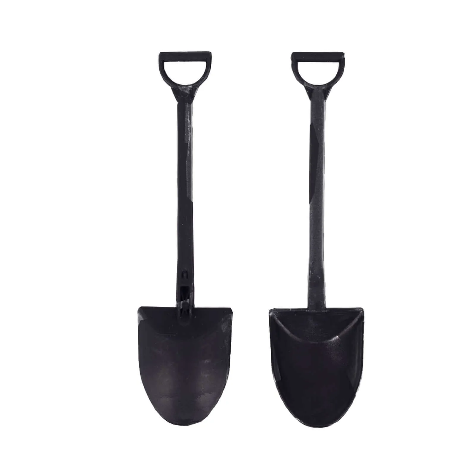 100 Pack Black Mini Shovel Plastic Dessert Spoons, Disposable Ice Cream Spoons - 4.5"