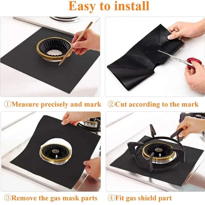 1/2/4pcs Stove Protector Cover Liner Non-Stick Aluminum Foil