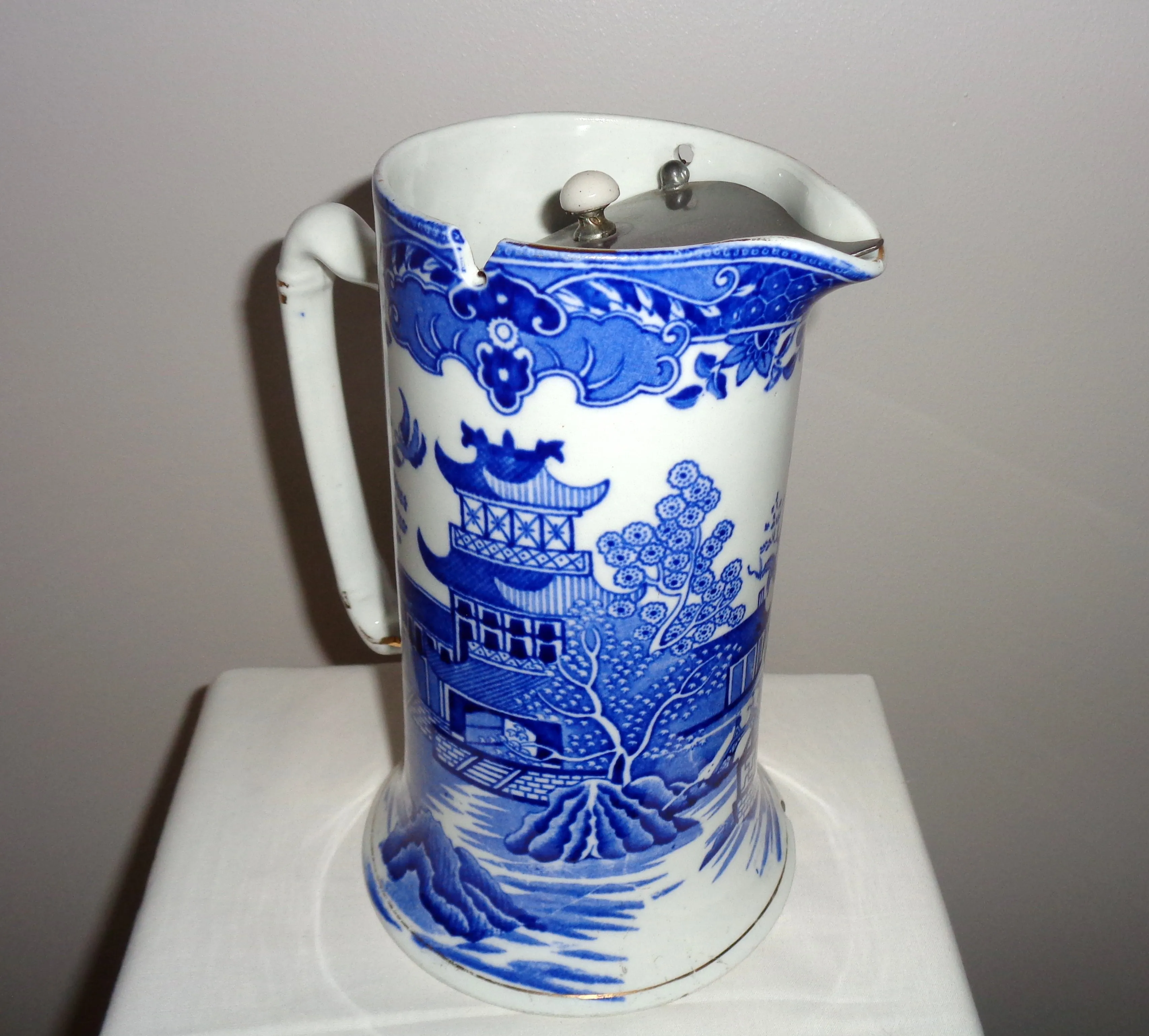 1930s Burgess & Leigh Burleighware Willow Hot Water Pitcher