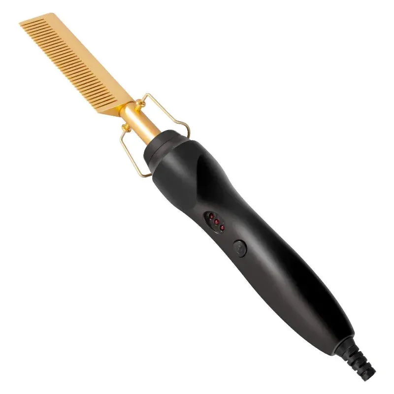 2 in 1 Electric Hot Heating Comb Hair Straightener Curler Wet Dry Hair Iron Straightening Brush Hair Styling Tool