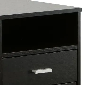 25 Inch 2 Drawer Wood File Cabinet, Printer Stand with Open Cubby , Rolling Caster Wheels, Dark Brown