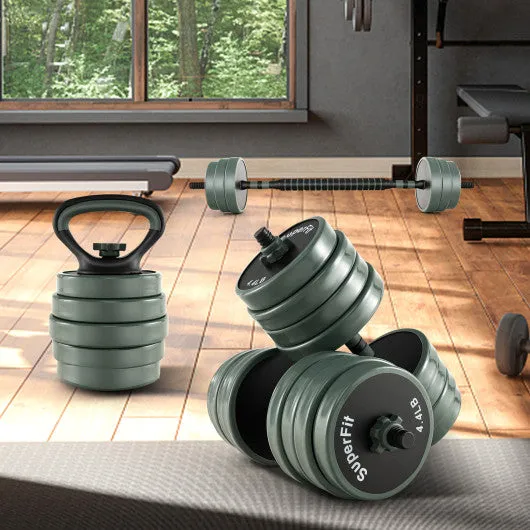 4 in 1 Adjustable Weight Dumbbell Set-Black