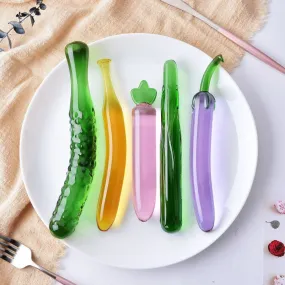 5Types Vegetable and Fruit Shape Crystal Dildo