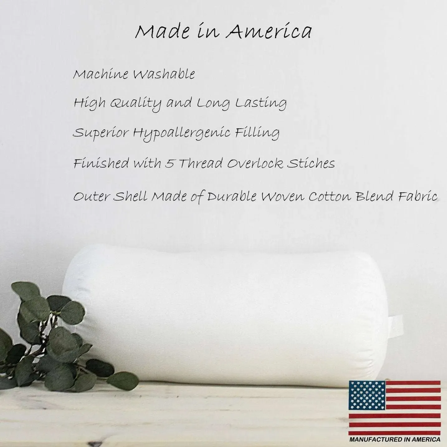 5x26 | Bolster Angel Hair Insert | Indoor Outdoor Down Alternative Hypoallergenic Pillow Insert | Quality Insert | Premium Insert