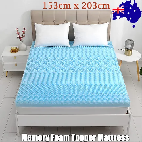 7-Zone Memory Foam Gel Mattress Topper, 8cm Thick, Queen