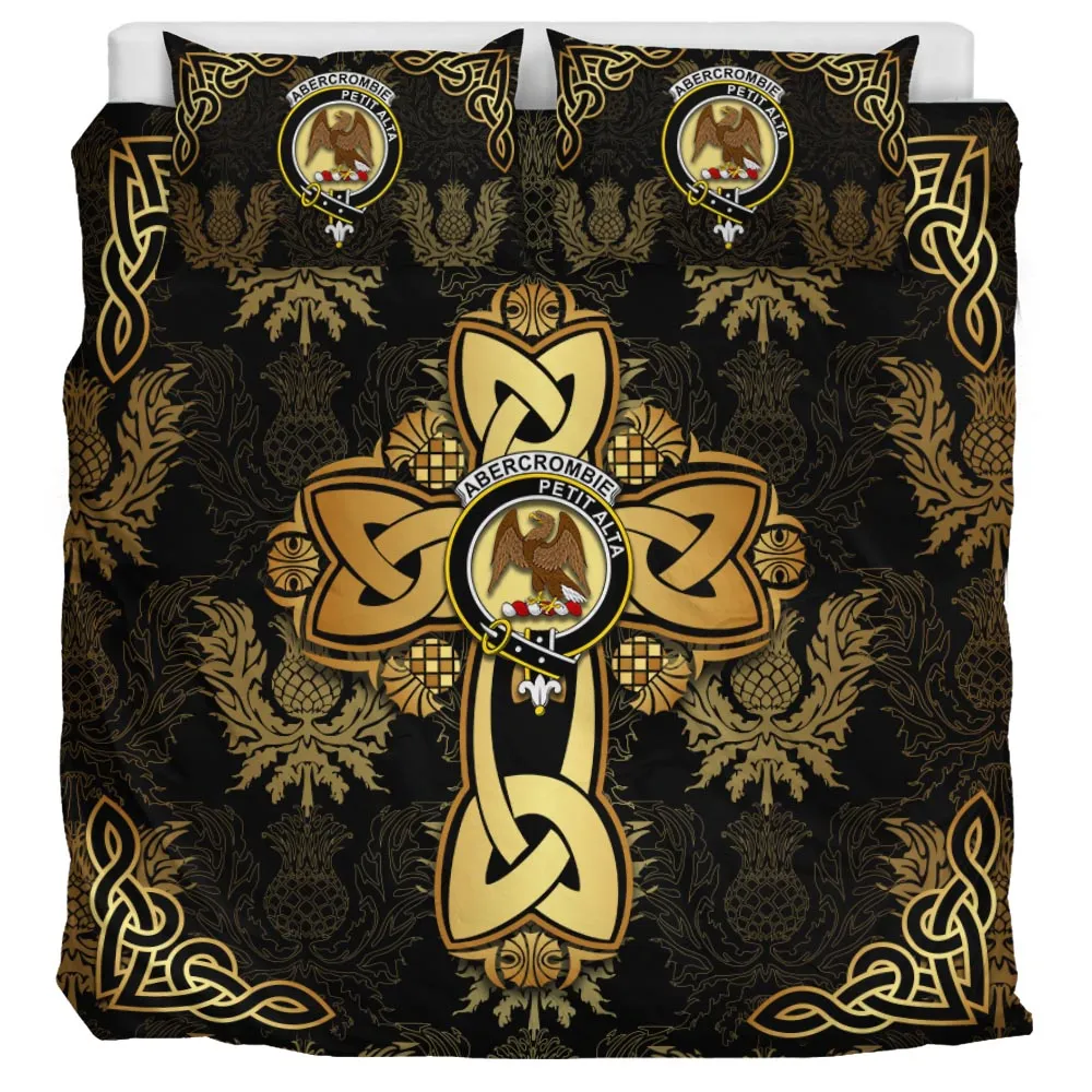 Abercrombie Clan Bedding Sets Gold Thistle Celtic Style