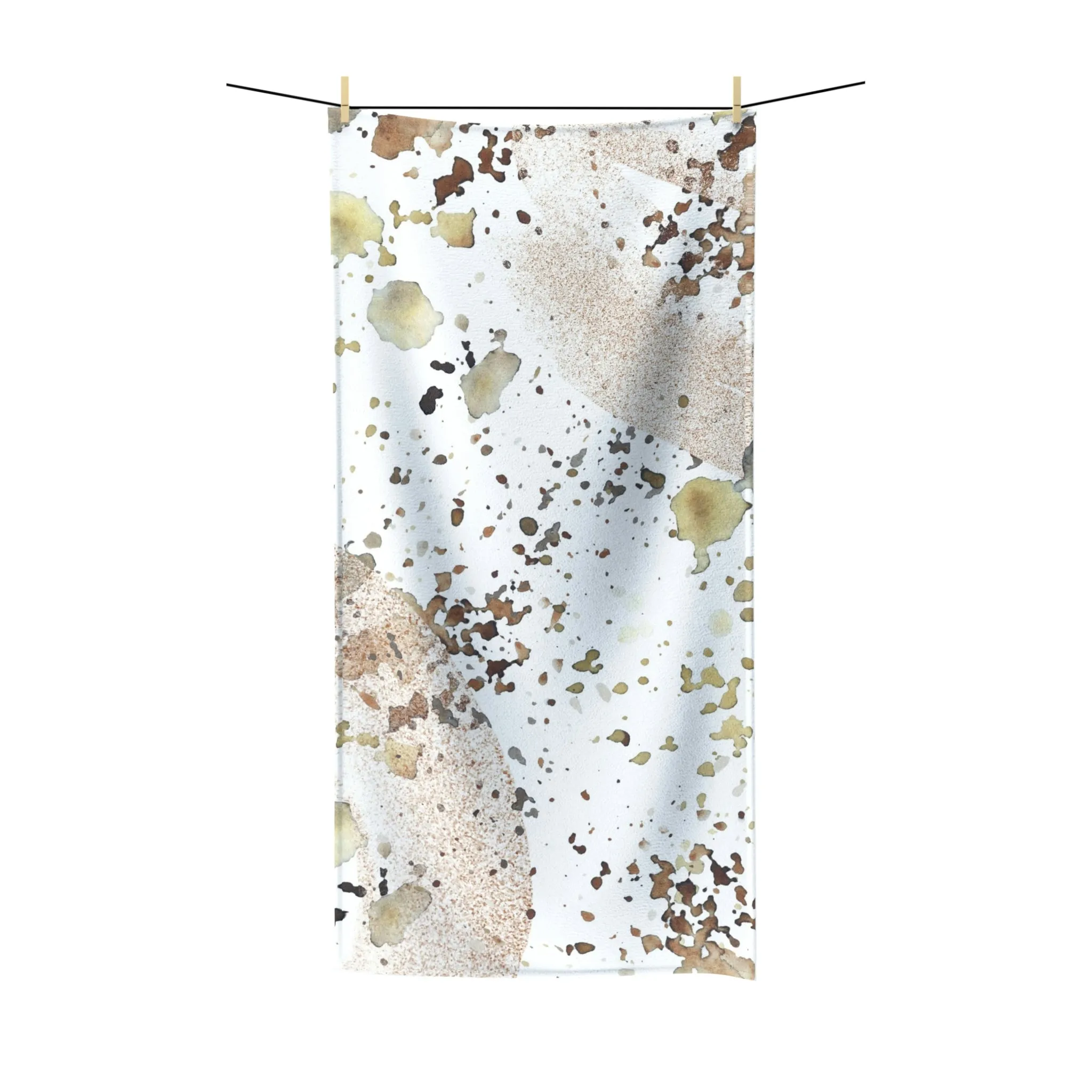 Abstract Boho Bath Towel | White Beige