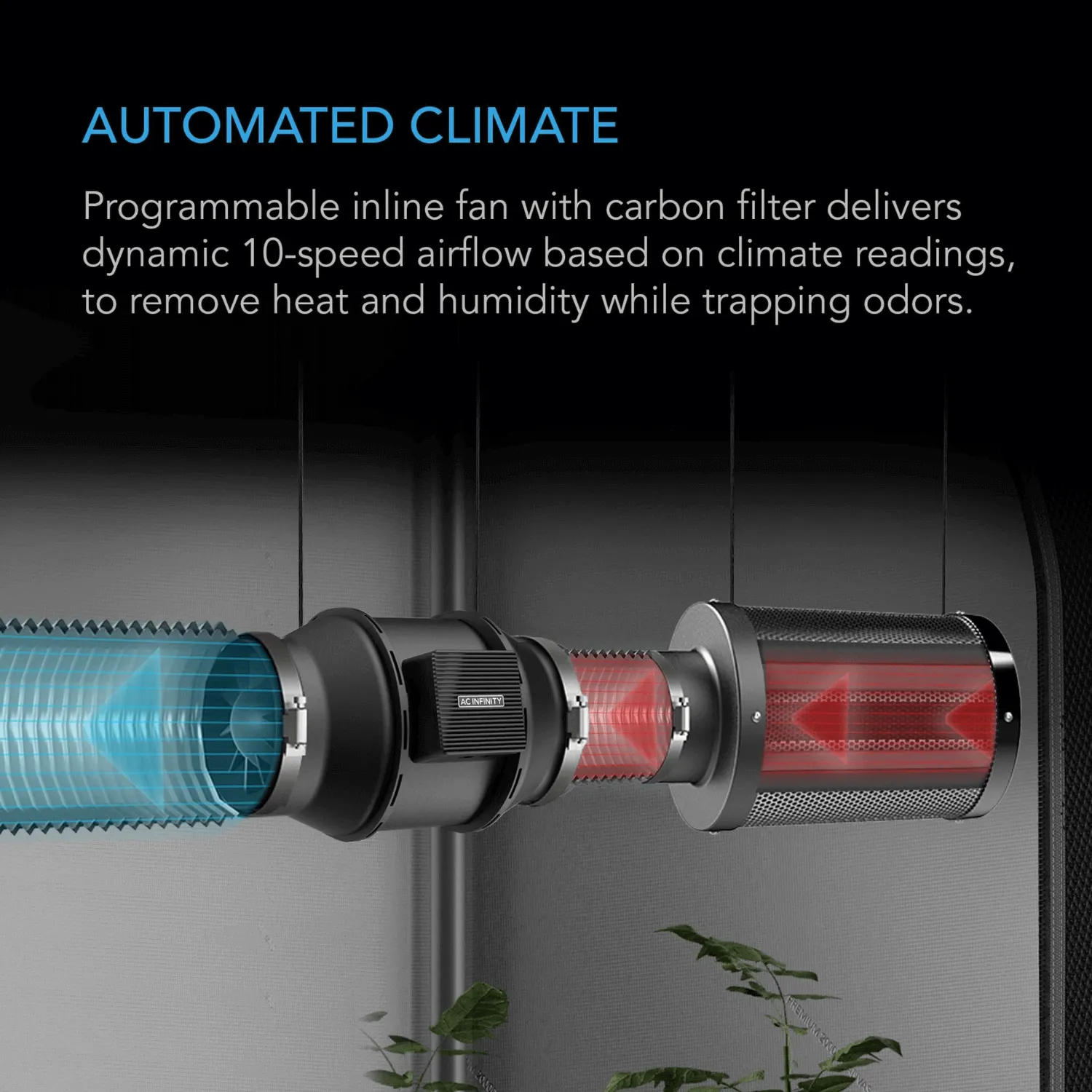 AC Infinity Advance Grow Tent System 2x2 Compact Kit, Integrated Smart Controls, and Full Spectrum LED Grow Light