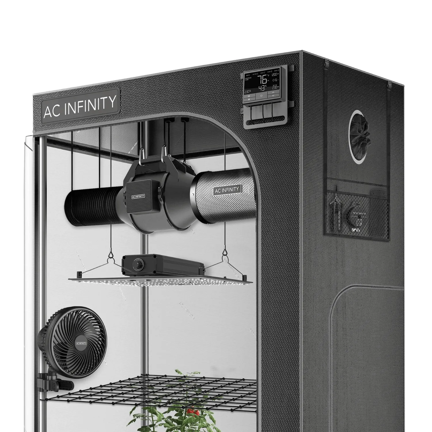 AC Infinity Advance Grow Tent System 3x3, 3-Plant Kit, Integrated Smart Controls to Automate Ventilation, Circulation, Full Spectrum LED Grow Light