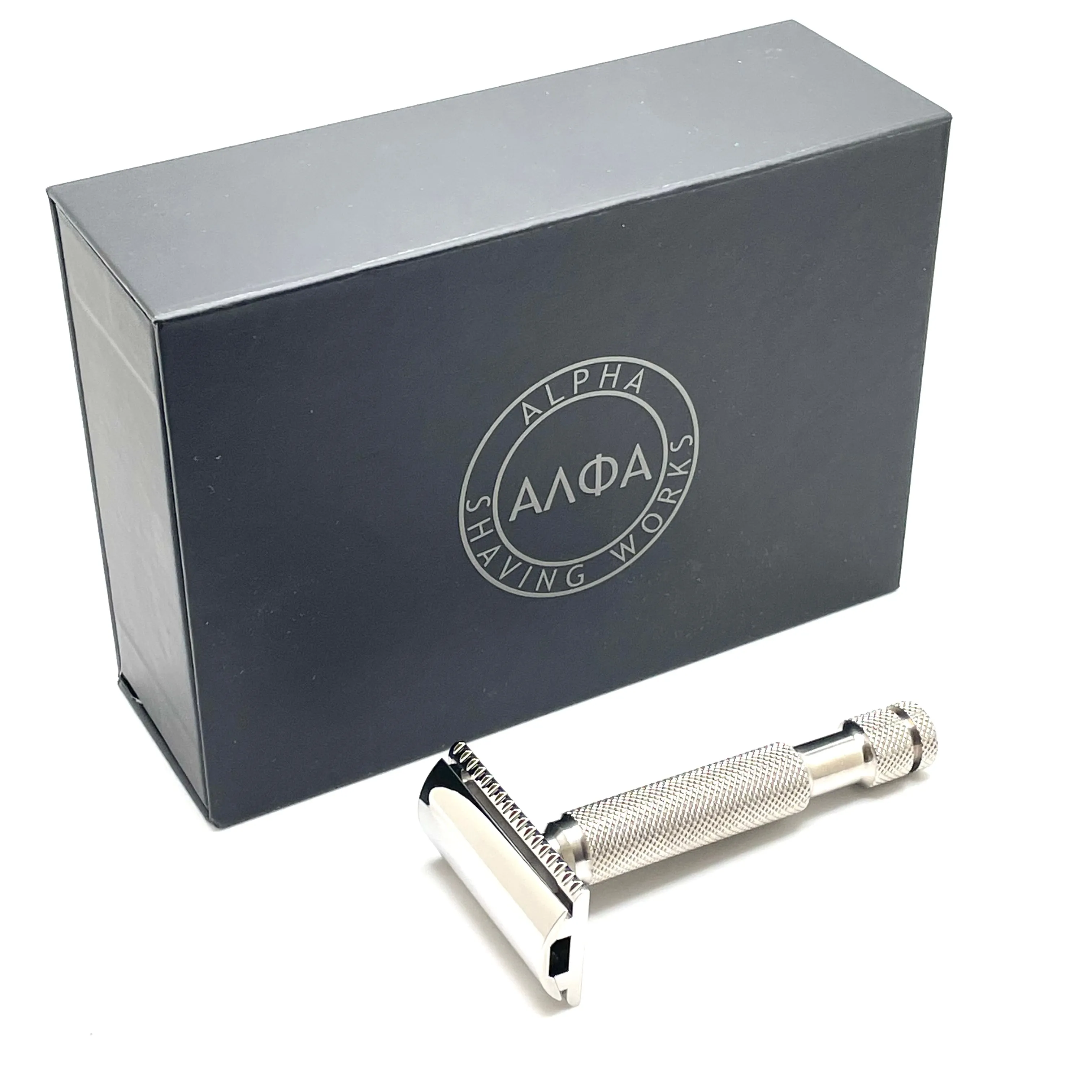 Alpha Shaving Works - Outlaw Evolution Stainless Steel Safety Razor - Braveheart Handle