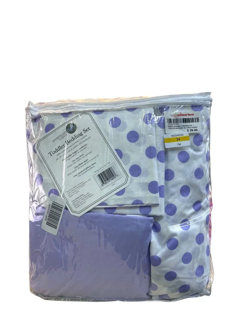 American Baby Company 100% Cotton Percale 4Piece Toddler Bedding Set, Lavender Dot, for Boys & Girls