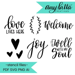 Amy Latta Stencil Cut Files! 2021 [AI SVG PNG DXF]