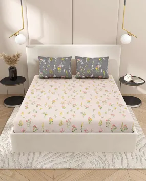 Anemone Floral Polycotton Flat Bedding Set | King Size | 108 x 108 inches