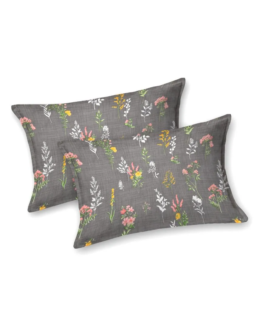 Anemone Floral Polycotton Flat Bedding Set | King Size | 108 x 108 inches