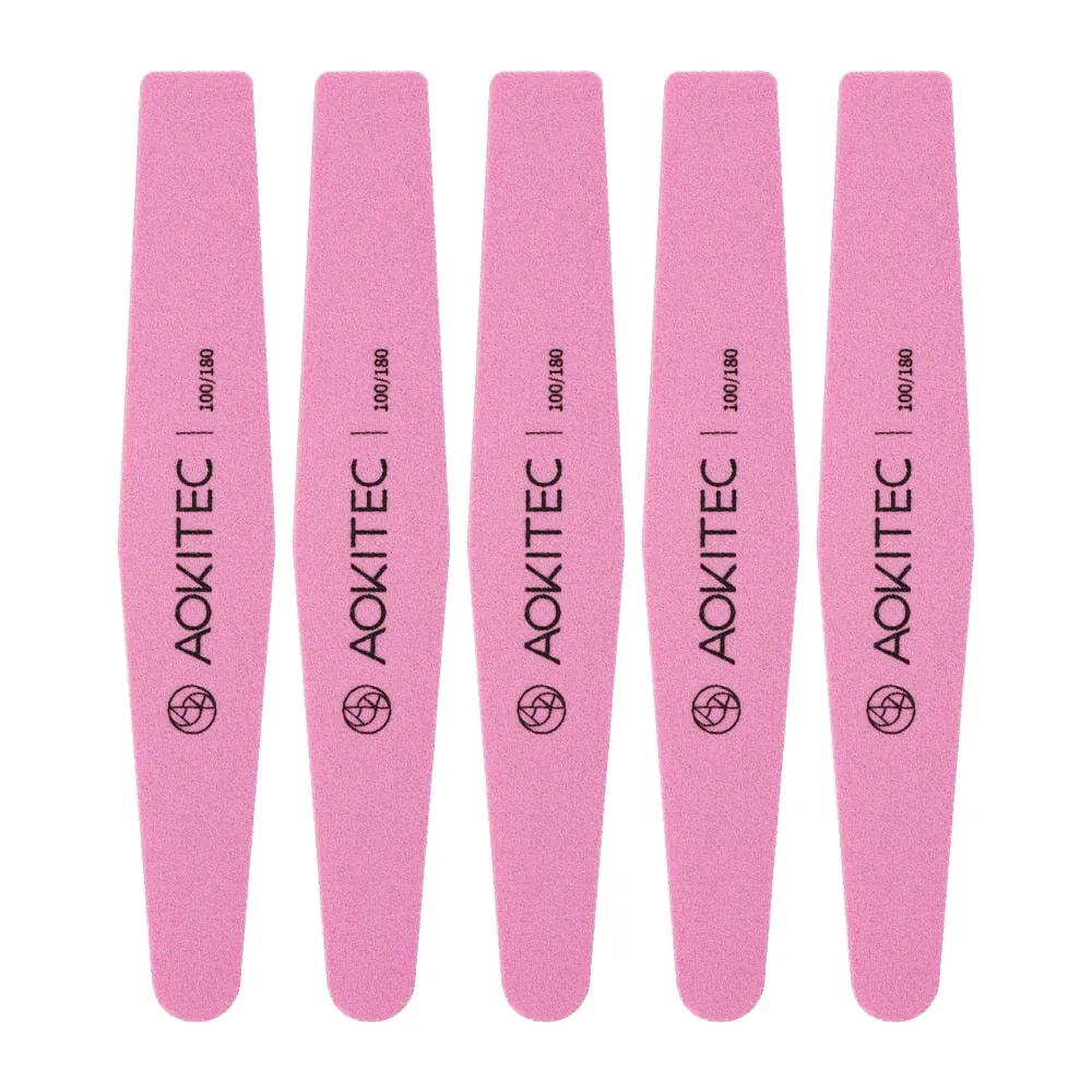 Aokitec Nail File - 10pcs Double-Sided 100/180 Buffer