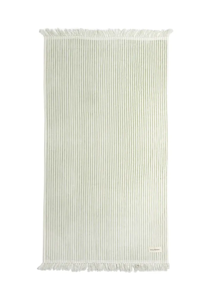 Beach Towel Sage Stripe