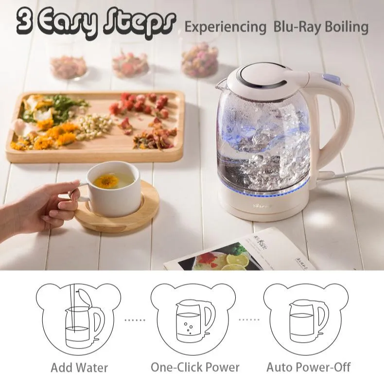 Bear Electric Kettle 1.7L Glass kettle (ZDH-A17L1)