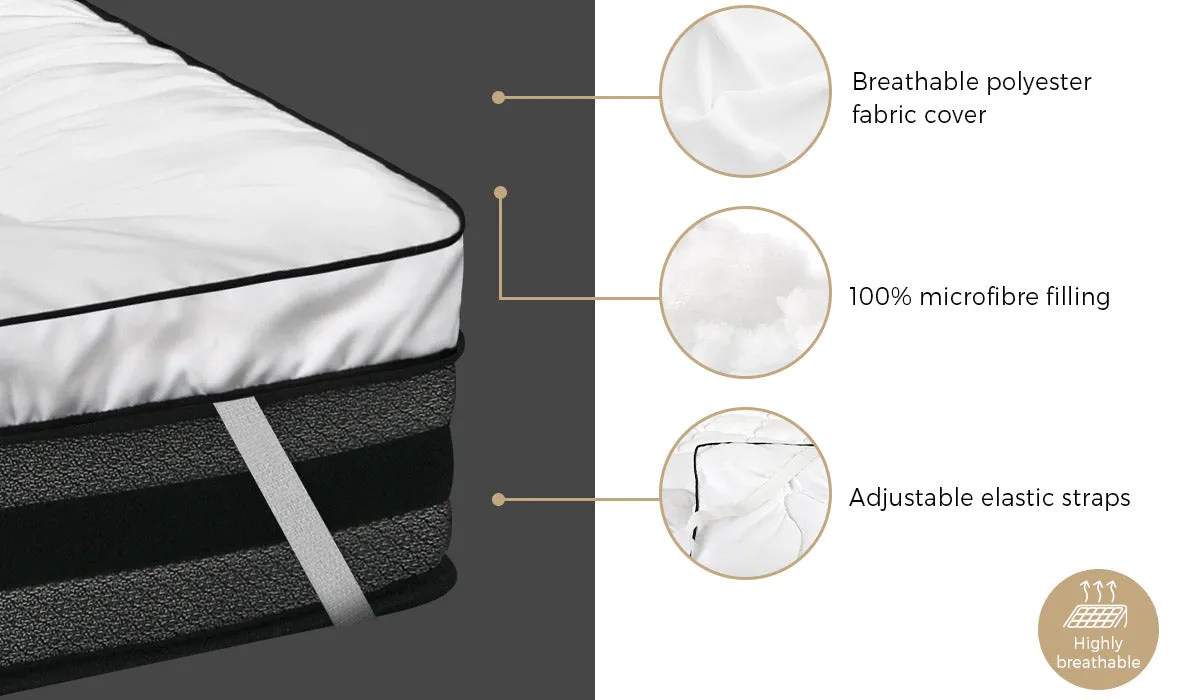 Bedra Pillowtop Mattress Topper Pad Microfibre Luxury Protector Cover King