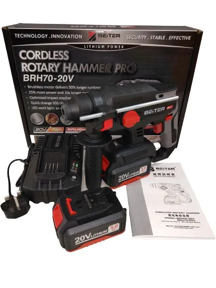 BEITER 20V Brushless Cordless Rotary Hammer Drill | Model: BRH70-20V