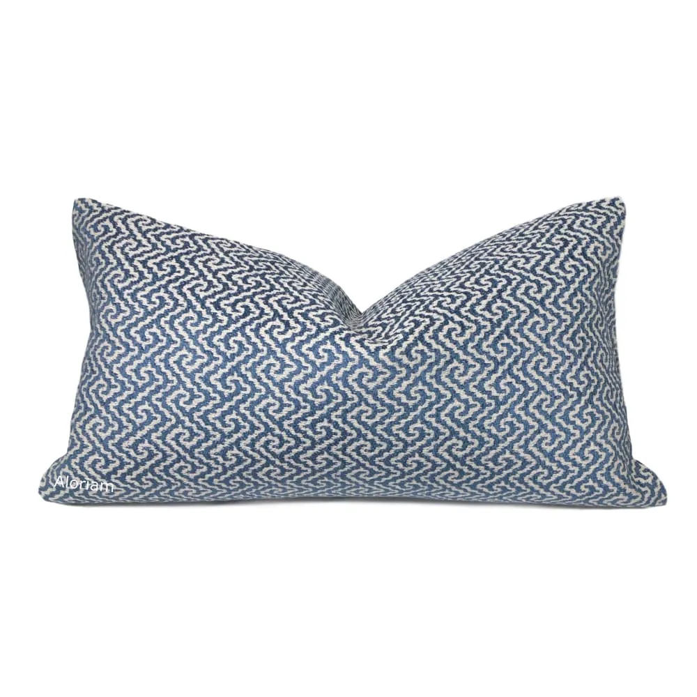 Bensen Ocean Blue Switchback Geometric Pillow Cover