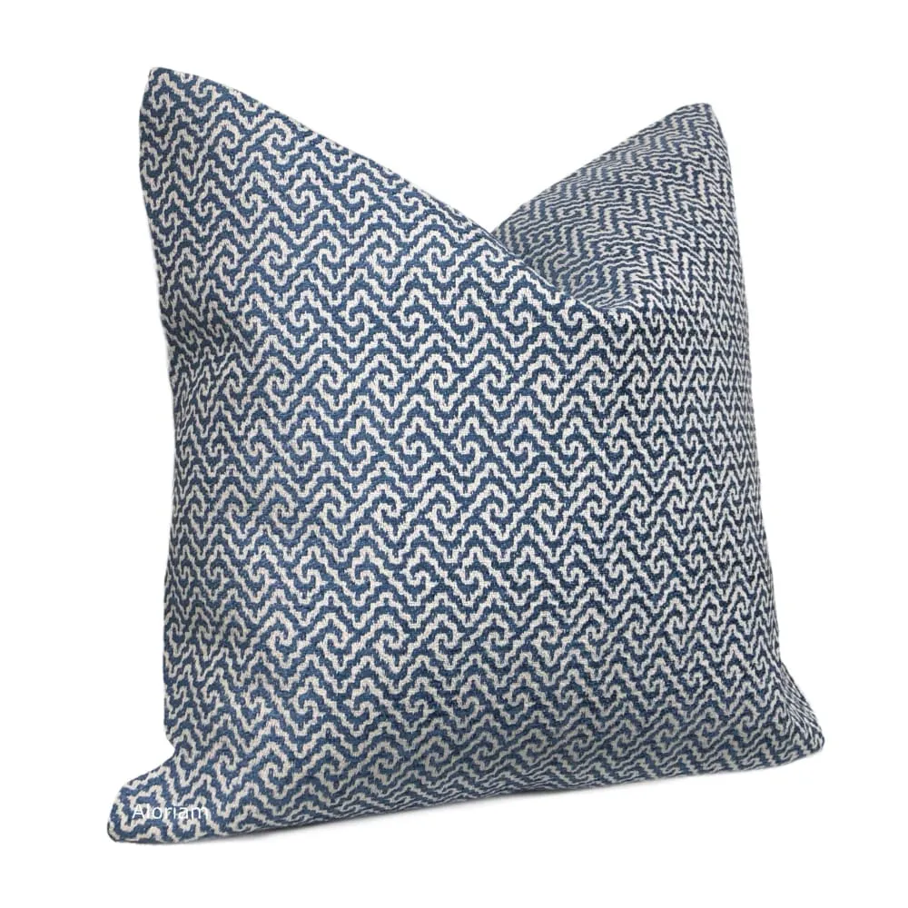 Bensen Ocean Blue Switchback Geometric Pillow Cover