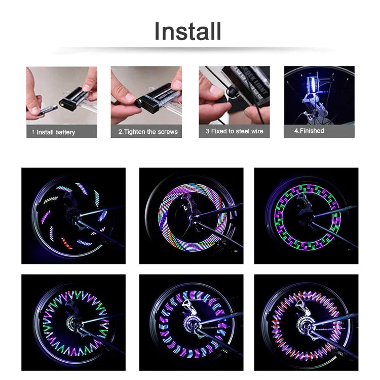 Bike Wheel Lights - Waterproof LED Bicycle Spoke Lights Safety Tire Lights - Great Gift for Kids Adults - 30 Different Patterns Change - Bike Accessories