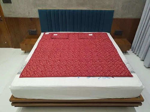 Bio Magnetic Mattress Topper/Pad Maroon (6x6 feet) & with 2 Pillow Pad Magnetic Therapy