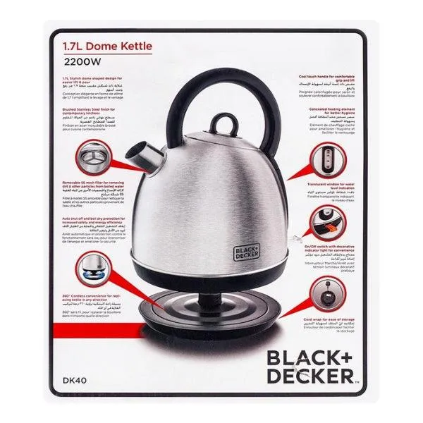 BLACK & DECKER DOME KETTLE 1.7LTR DK40