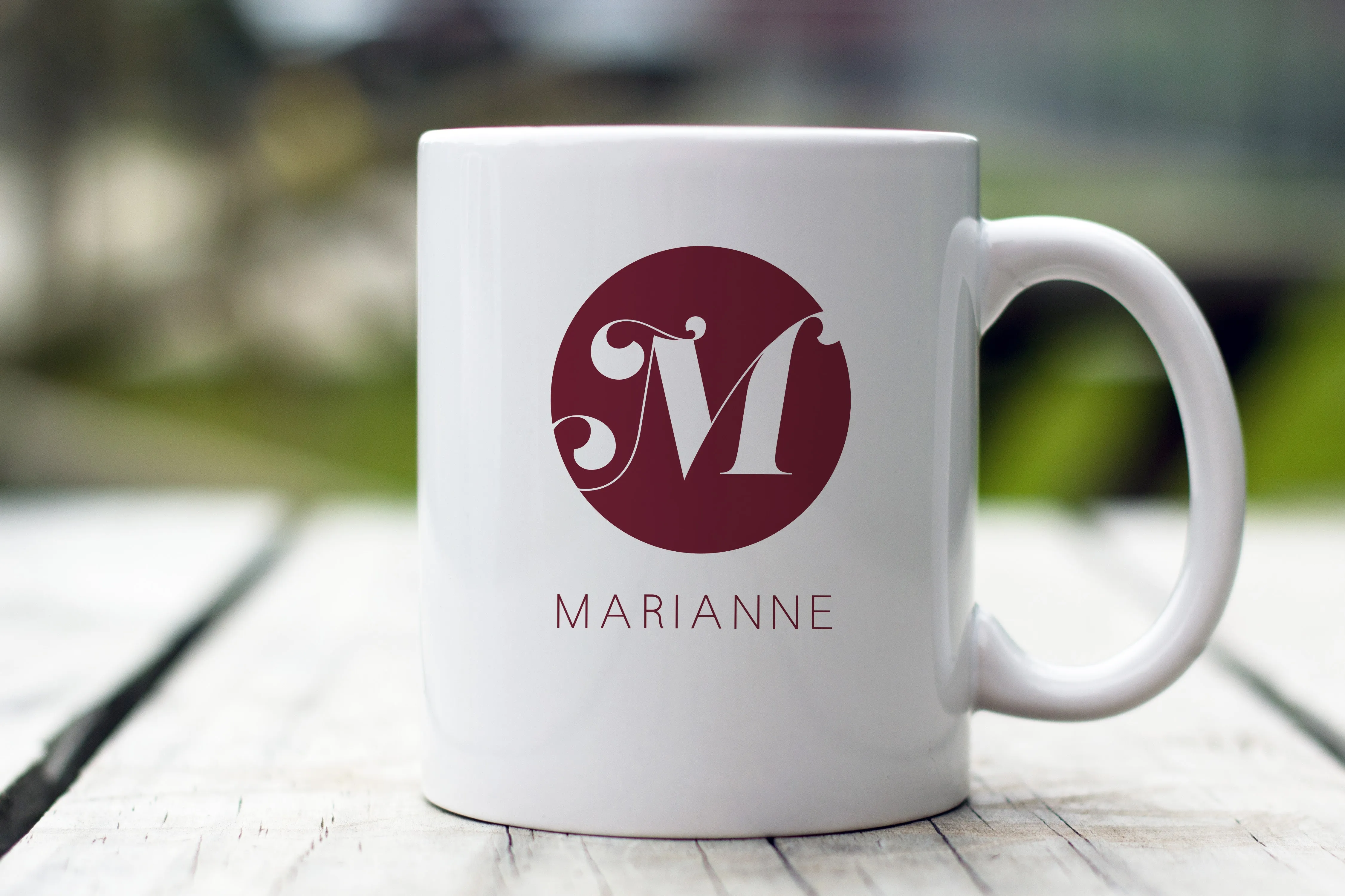 Bold Monogram Circle Mug