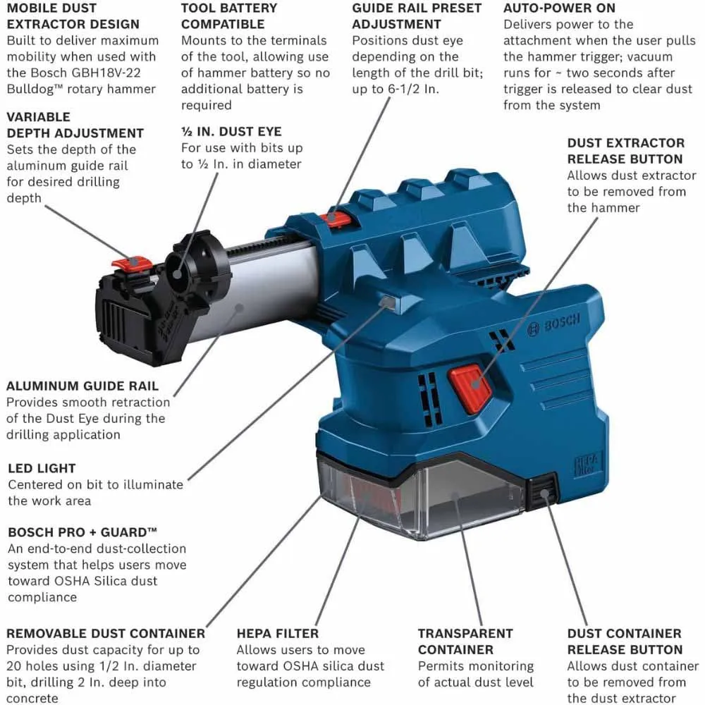 Bosch GDE18V-12N Dust Collection Attachment for GBH18V-22