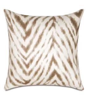 Brown Zebra Striped Throw Pillow Cover 16x16