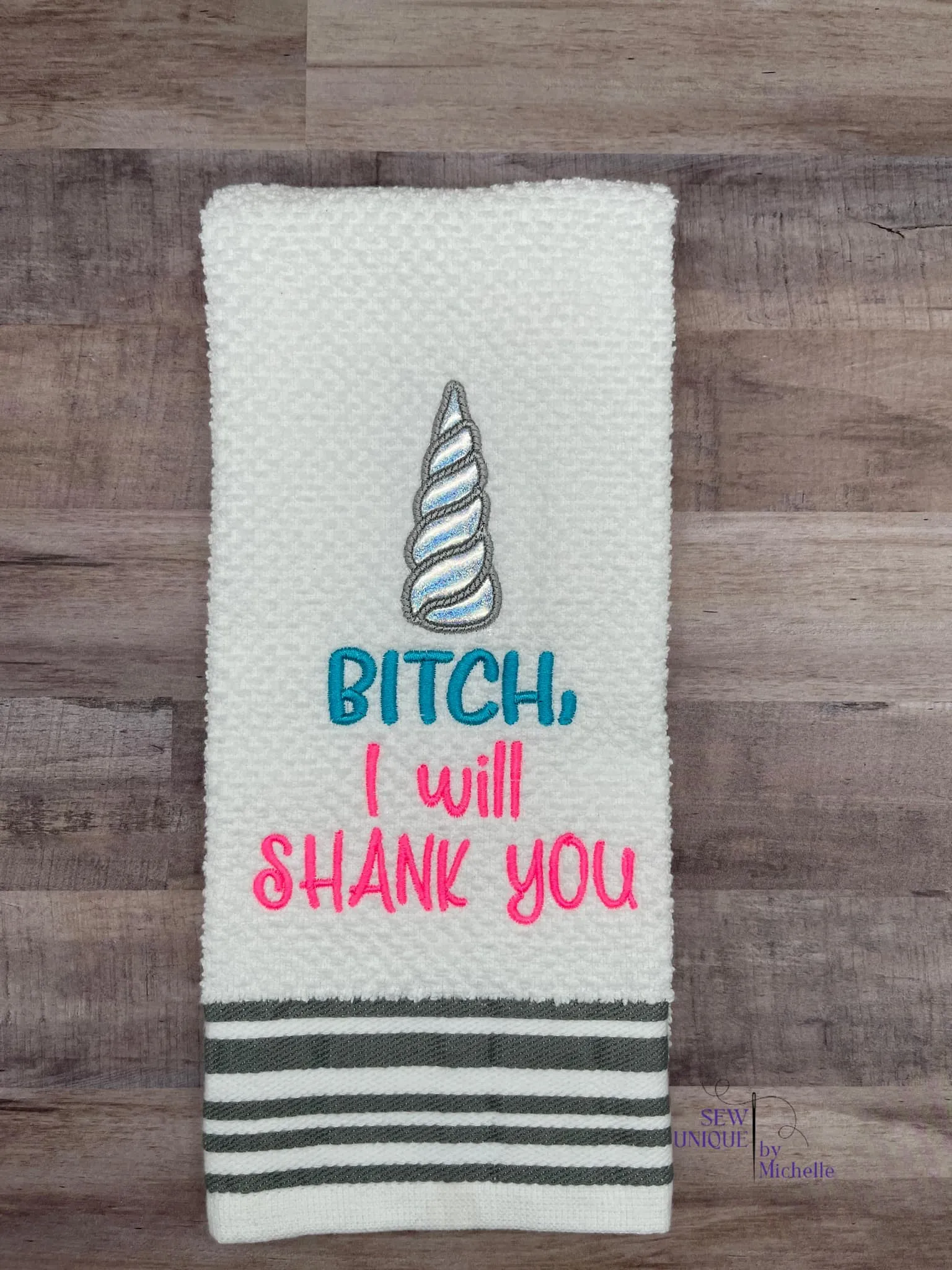 B#tch I Will Shank You machine embroidery design (applique and fill versions included in 4 sizes) DIGITAL DOWNLOAD