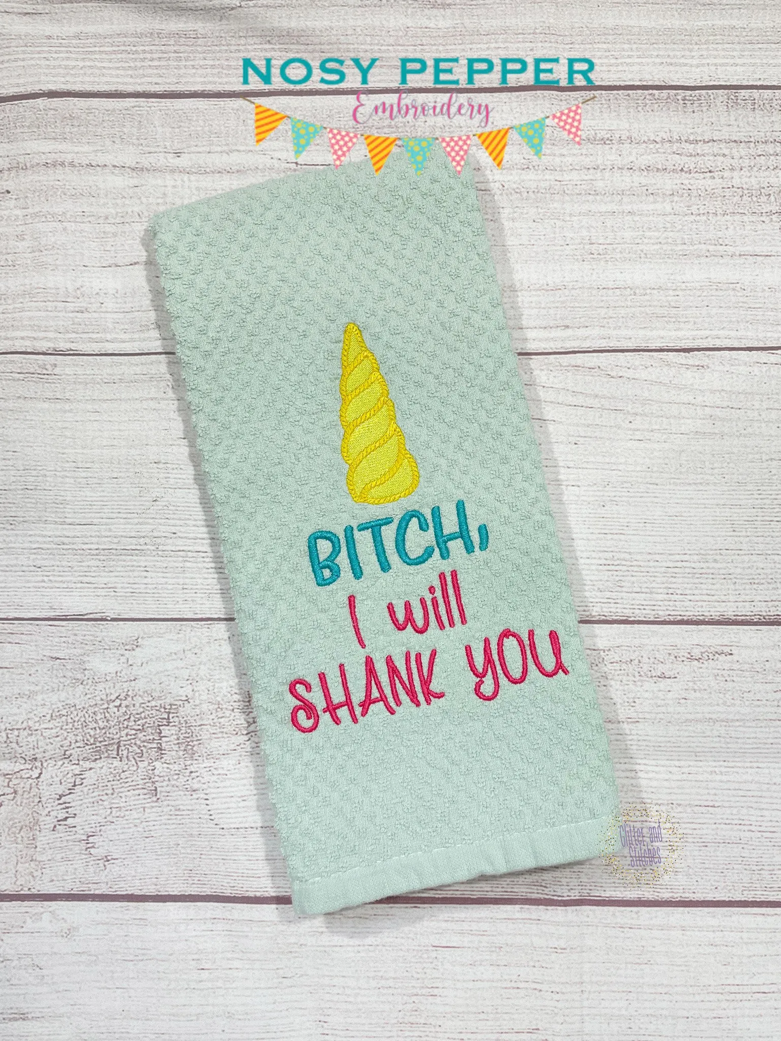 B#tch I Will Shank You machine embroidery design (applique and fill versions included in 4 sizes) DIGITAL DOWNLOAD