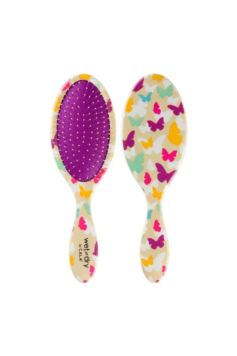 CALA Wet-N-Dry Detangling Hair Brush - Butterfly Stamp