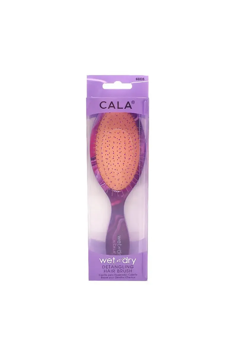 CALA Wet-N-Dry Detangling Hair Brush - Lavender Swirl