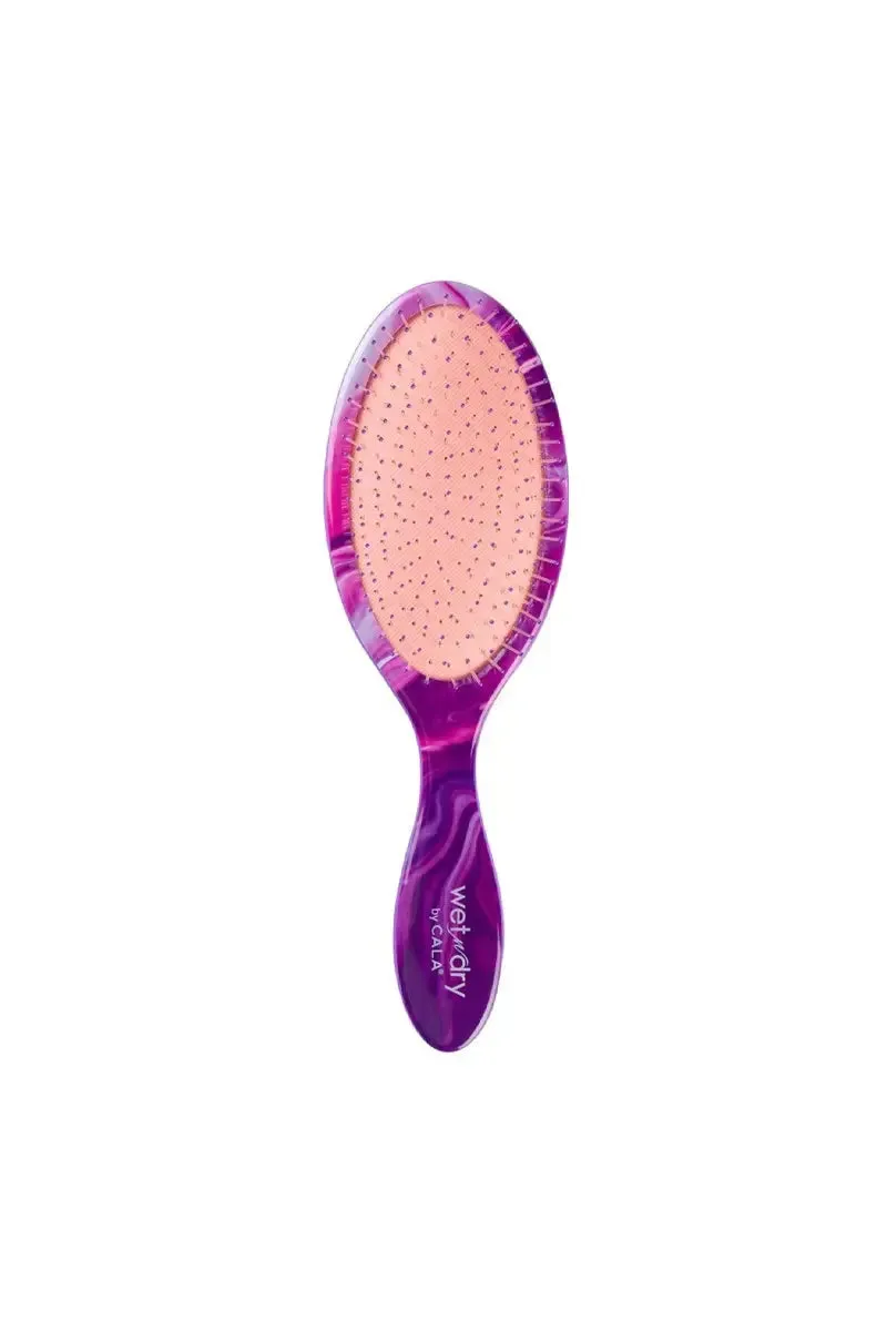 CALA Wet-N-Dry Detangling Hair Brush - Lavender Swirl