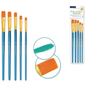 Canva Deluxe Taklon Brush Sets Flat X5 Wood Handle