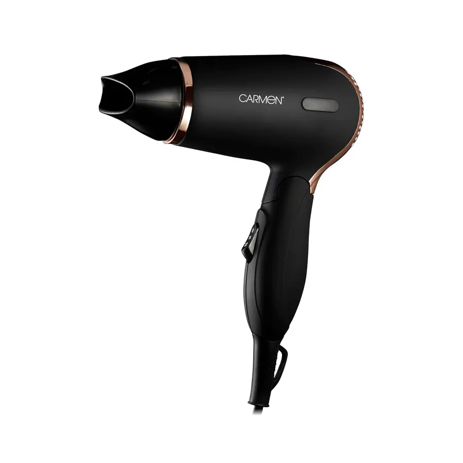 Carmen Noir Lightweight Travel Hair Dryer 1200W