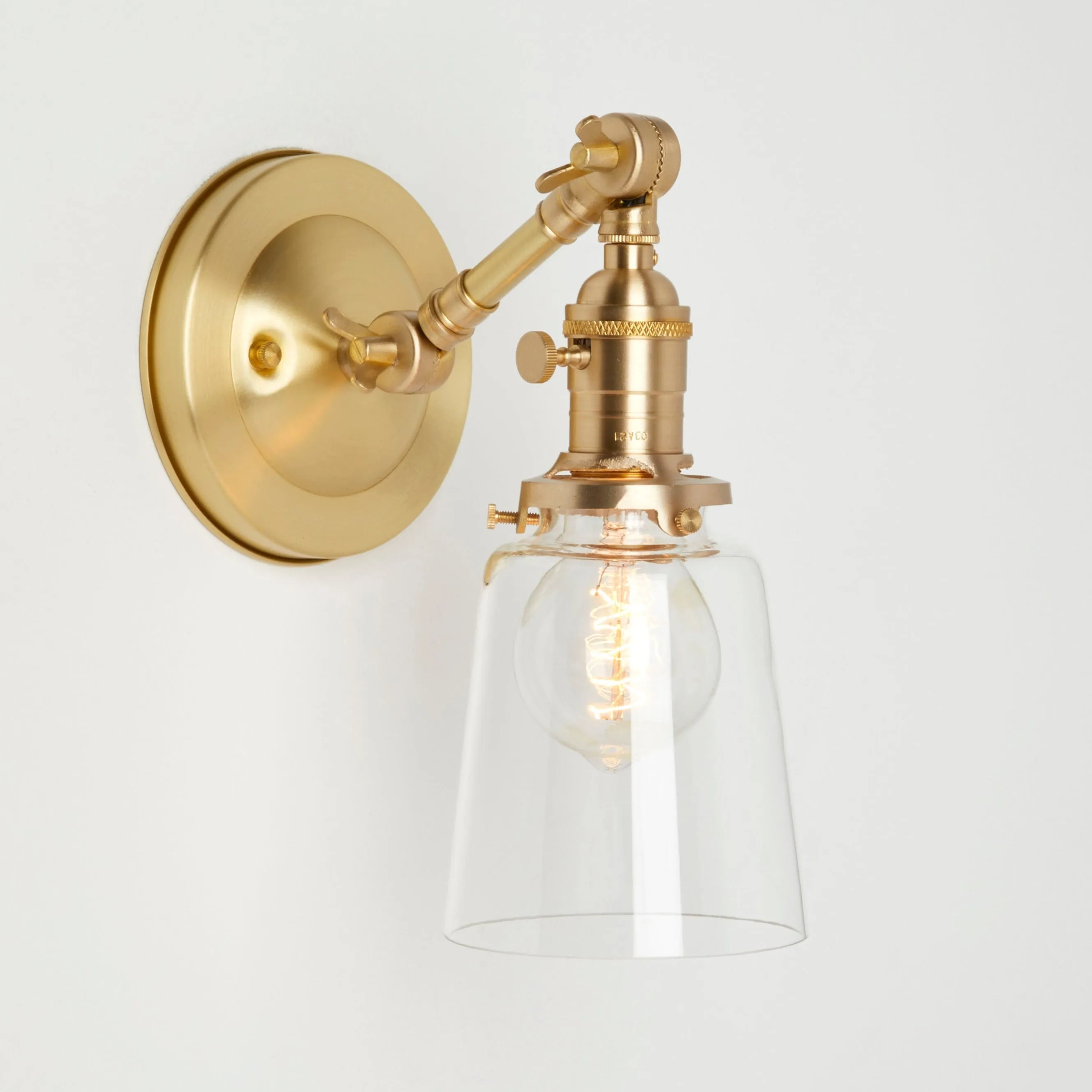 Chaika (Clear) | Small Adjustable Arm Sconce