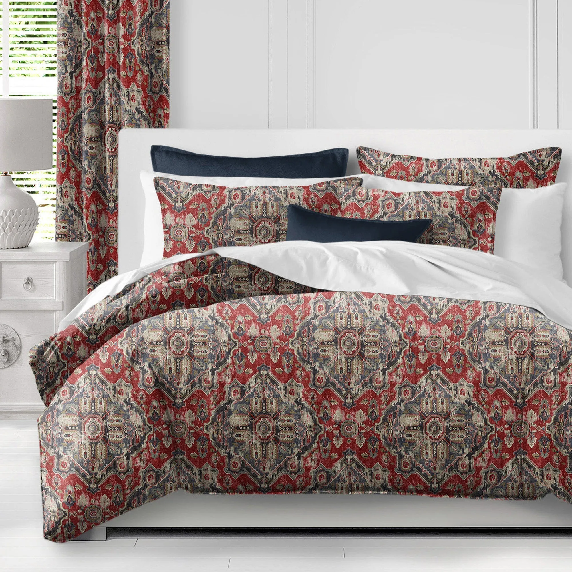 Charvelle Red/Blue Bedding