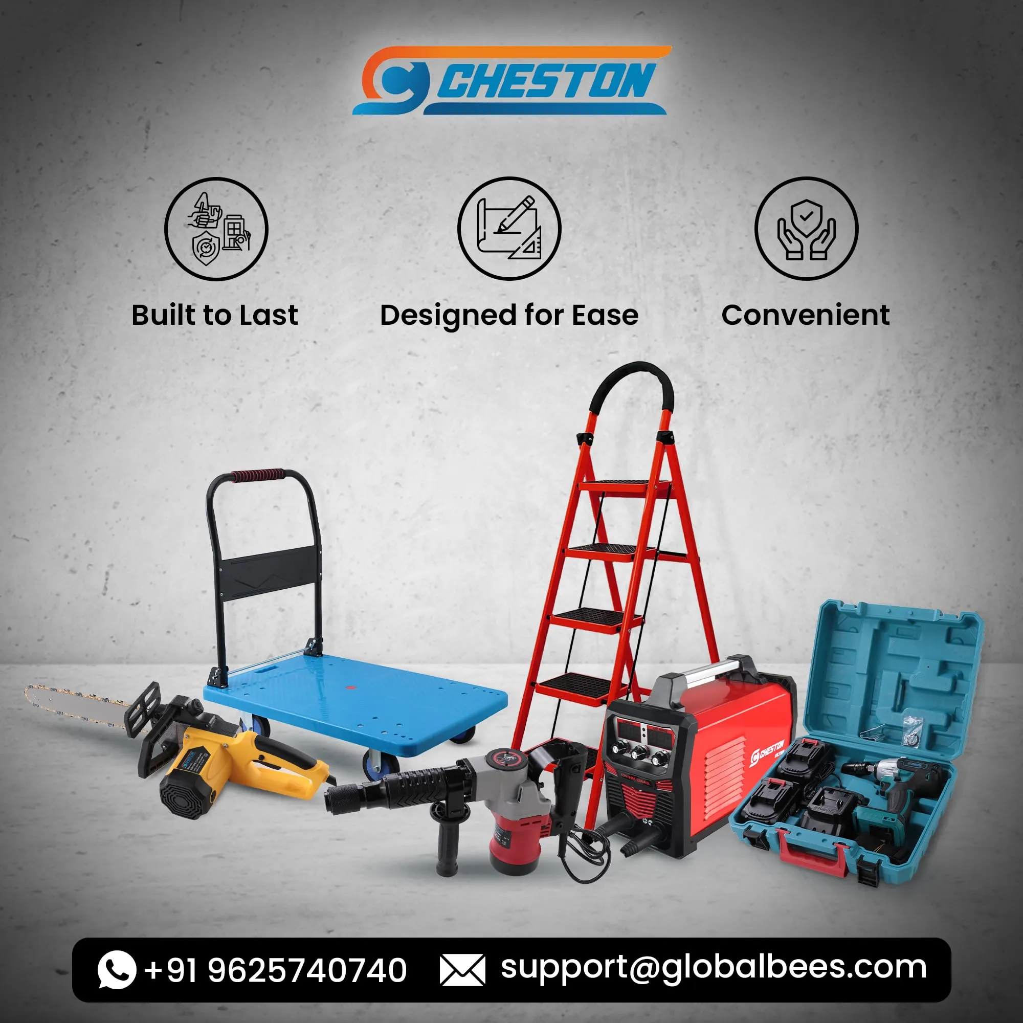 Cheston 232A Inverter Arc Welding Machine (MMA) LED Display Hot Start Welder Tool with Welding Cables, Goggles, Welding Rods & Other Accessories | For Steel, Iron, Copper, Aluminium & other Metals