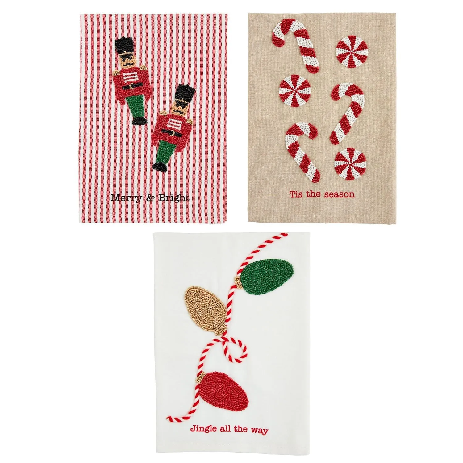 Christmas Beaded Towels in Assorted Styles