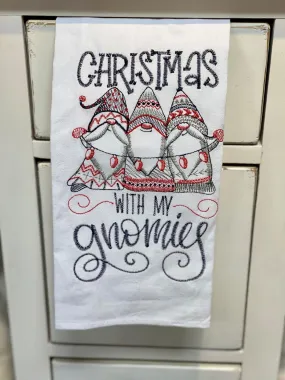 Christmas Gnomies Embr Towel