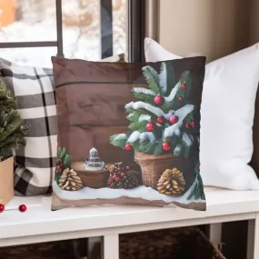 Christmas Pillow Covers, Rustic Country Square covers, Farmhouse Decor Pillowcases Set, Farmhouse Landscapes