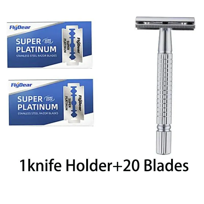 Classic Double-Blade Stainless Steel Razor: Timeless Shaving Luxury