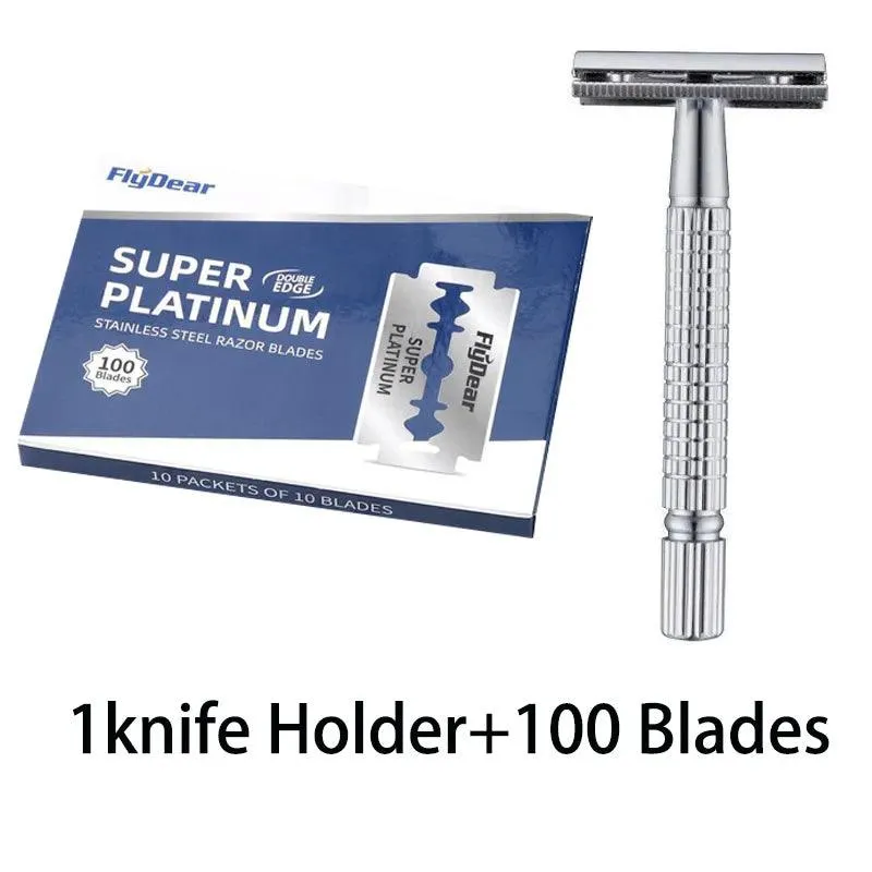 Classic Double-Blade Stainless Steel Razor: Timeless Shaving Luxury