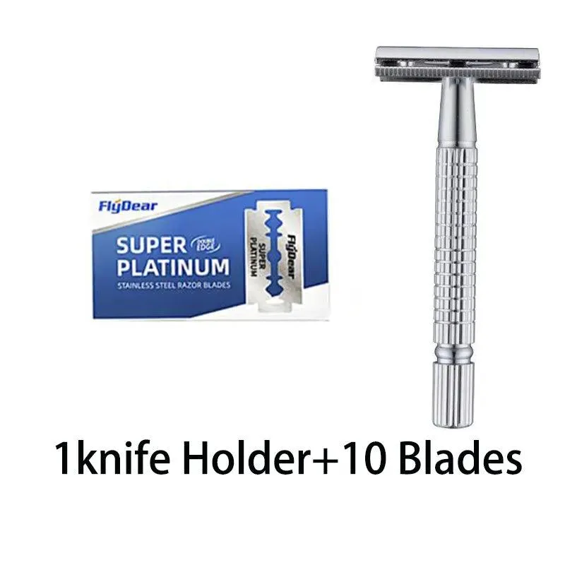 Classic Double-Blade Stainless Steel Razor: Timeless Shaving Luxury