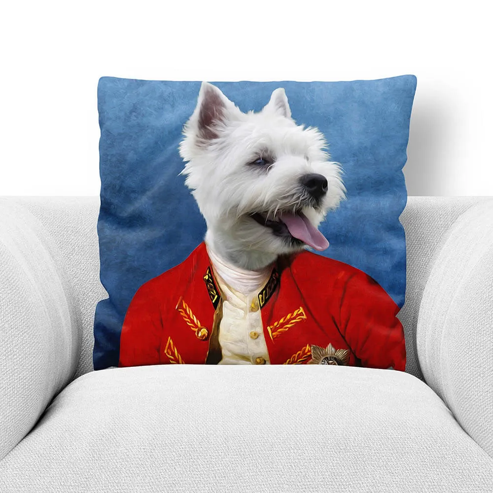 COMMANDER IN MISCHIEF - CUSTOM PET PORTRAIT THROW PILLOW