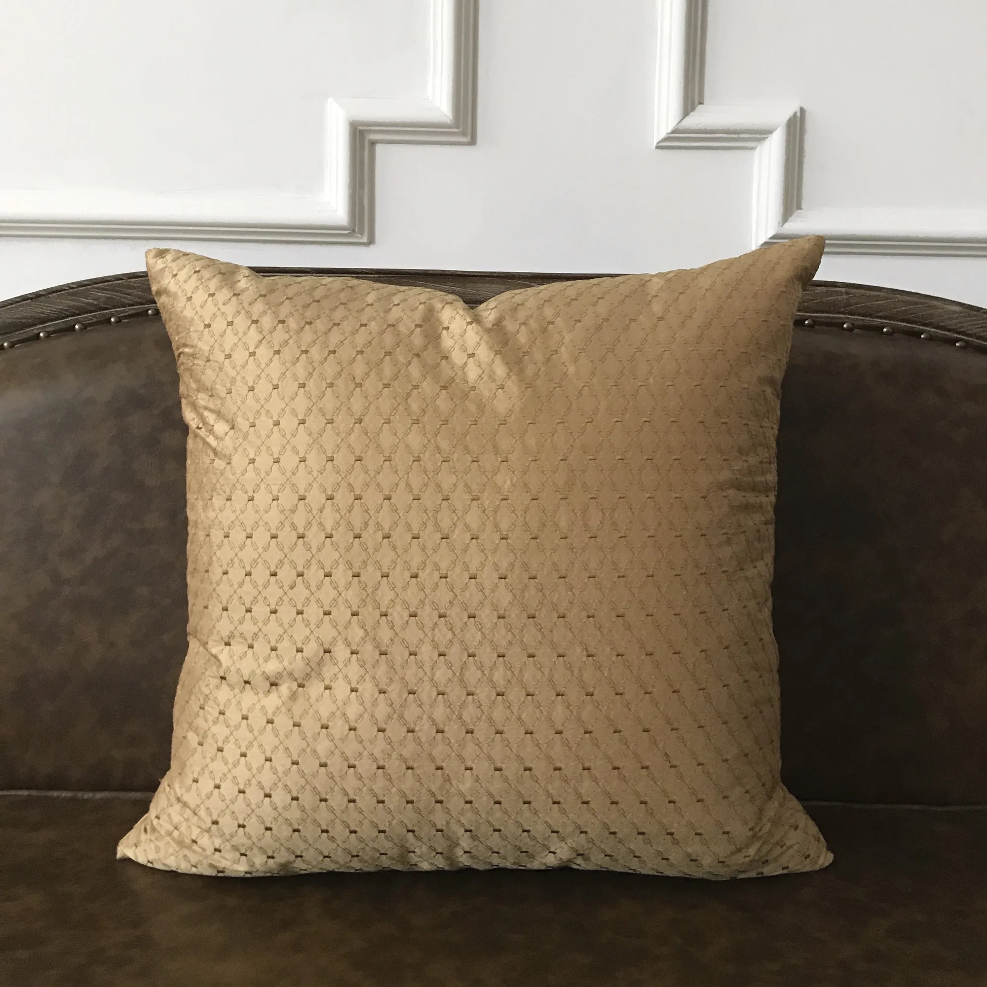 Copper Geometric Throw Pillow Cover 22x22